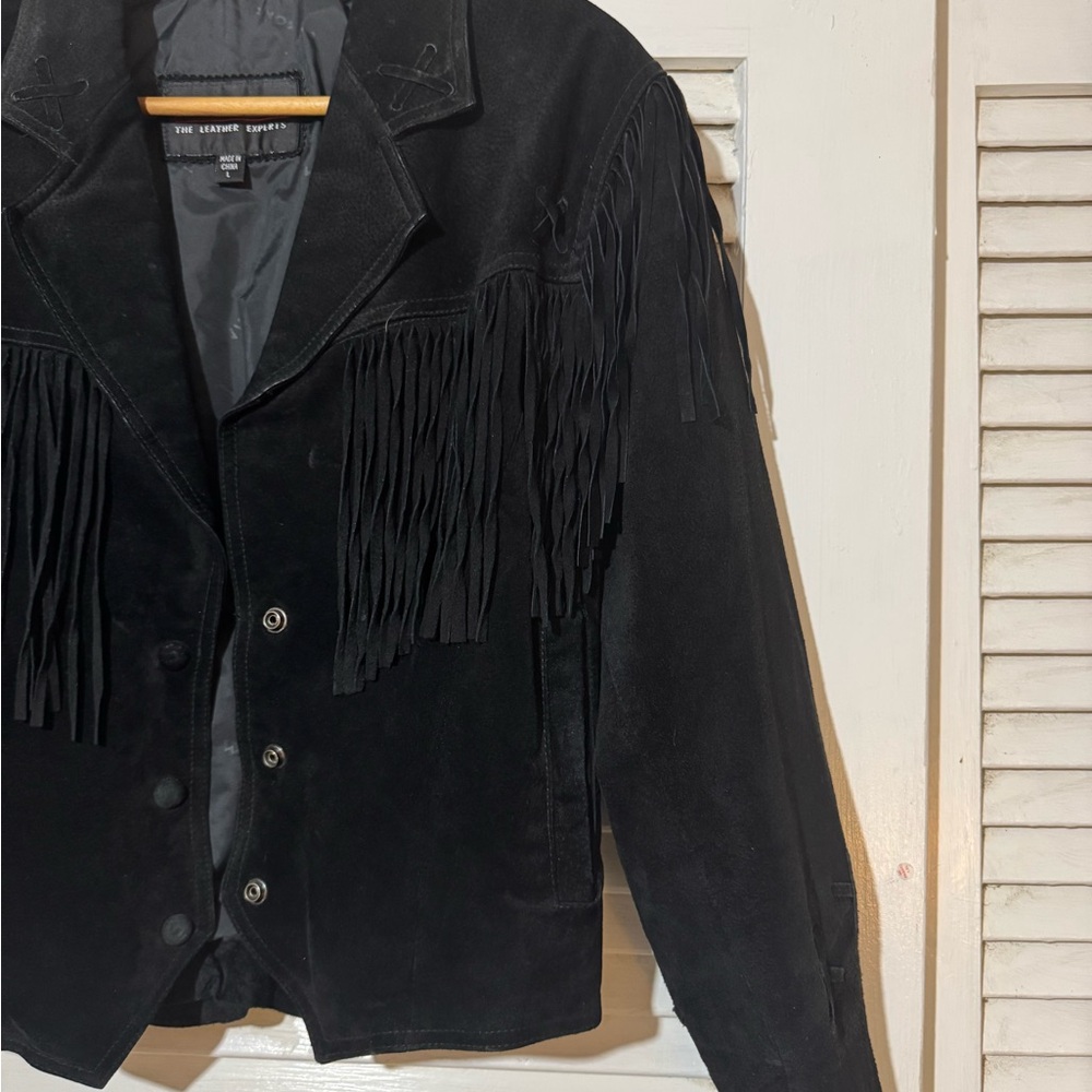 Vintage Wilson Black Suede Fringe Jacket